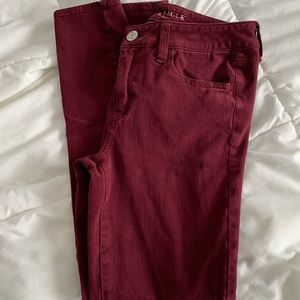 American Eagle Maroon Jeggings/jeans